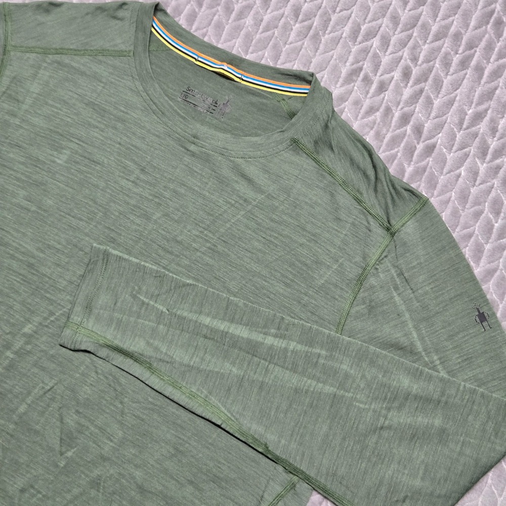 Smartwool Mens Merino Classic All Season Base Layer Long Sleeve Shirt Green L